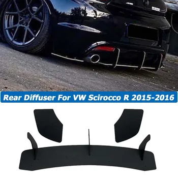 Bara spate Difuzor Protector Aripioare Repartitoare Buza Spoiler Kit de caroserie Pentru VW Scirocco R 2016 Accesorii Auto Negru Mat